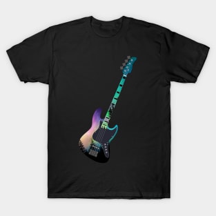 Northern Lights Bass Guitar T-Shirt